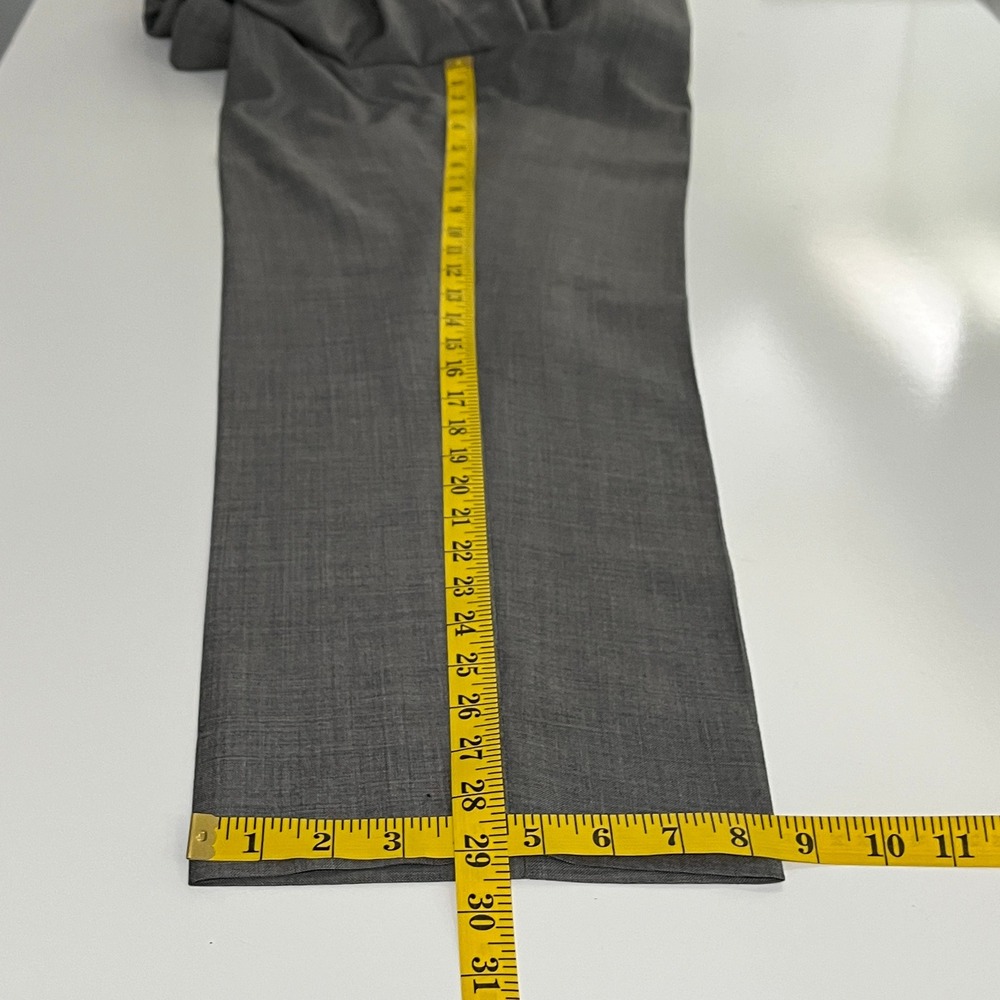 Joseph Abboud Tollegno 1900 Dress Pants Mens 36R Grey Flat Front Wool Italy Lux - Picture 9 of 15